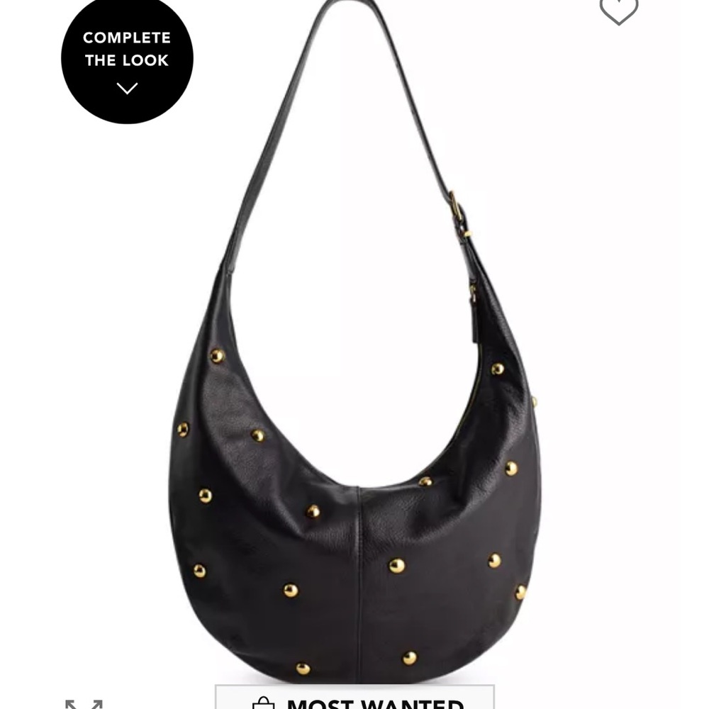Madewell Black Leather Bag with Gold Accents NWOT never worn